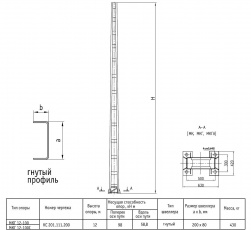 Стойка коробчатая из гнутого профиля МКГ 12-100  КС 201.111.200
