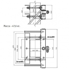 Кронштейн средней анкеровки на металлической опоре в сборе УКС 04361